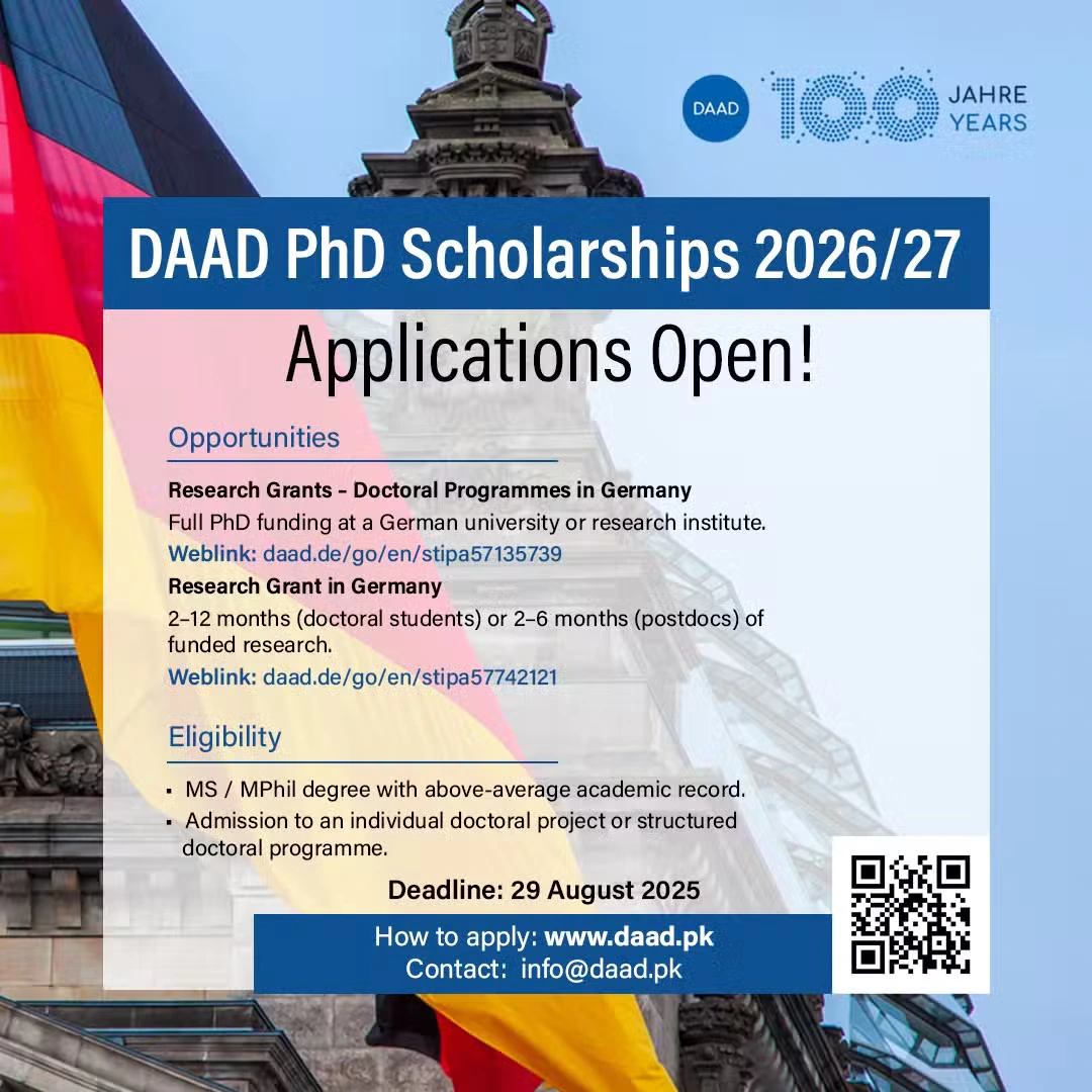 Fully Funded DAAD Scholarships for PhD and Research Opens for 202627